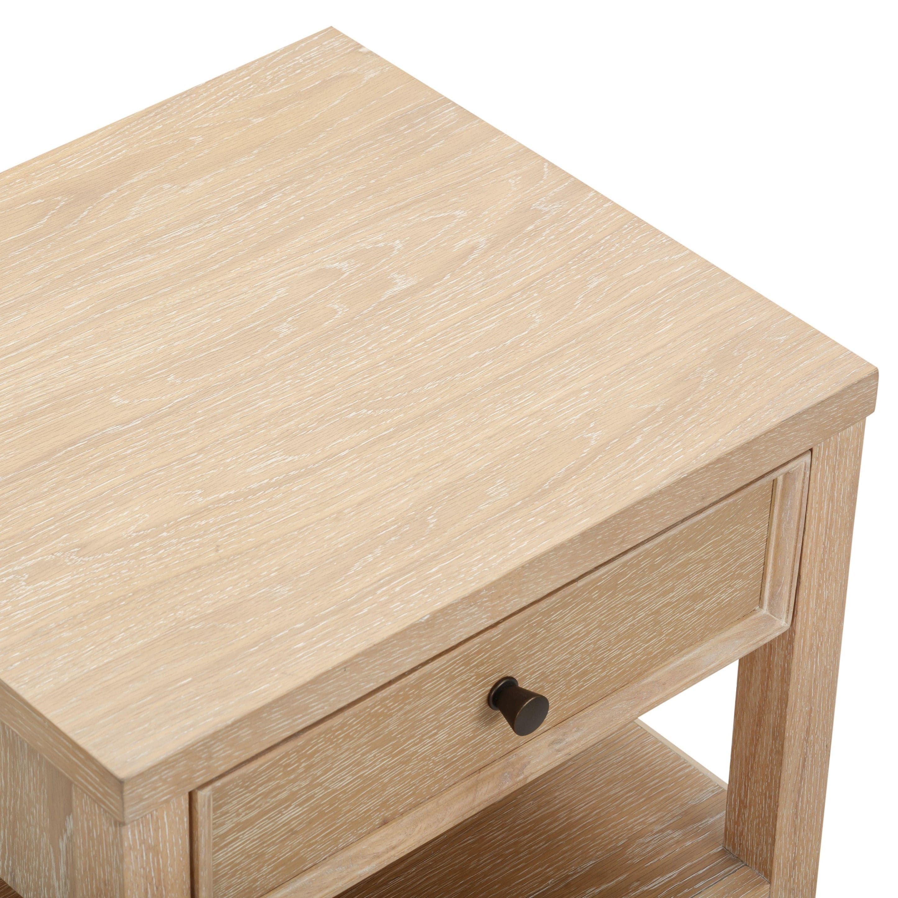 Renagade Furniture Bristol Park Whitewashed Oak Wood 2-Drawer Nightstand FFE-1339 - Thumbnail 4