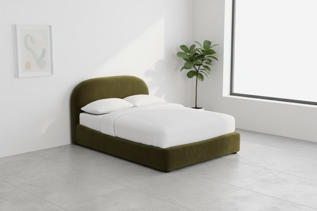 Lulu & Georgia Neve Queen Platform Bed /Balsam Green Classic Velvet FFE-1342 - Image 1