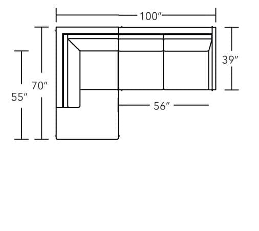 BenchMade Modern Catwalk Sectional Sofa Couch w Left Bumper (100 x 70) FFW-1365 - Thumbnail 6