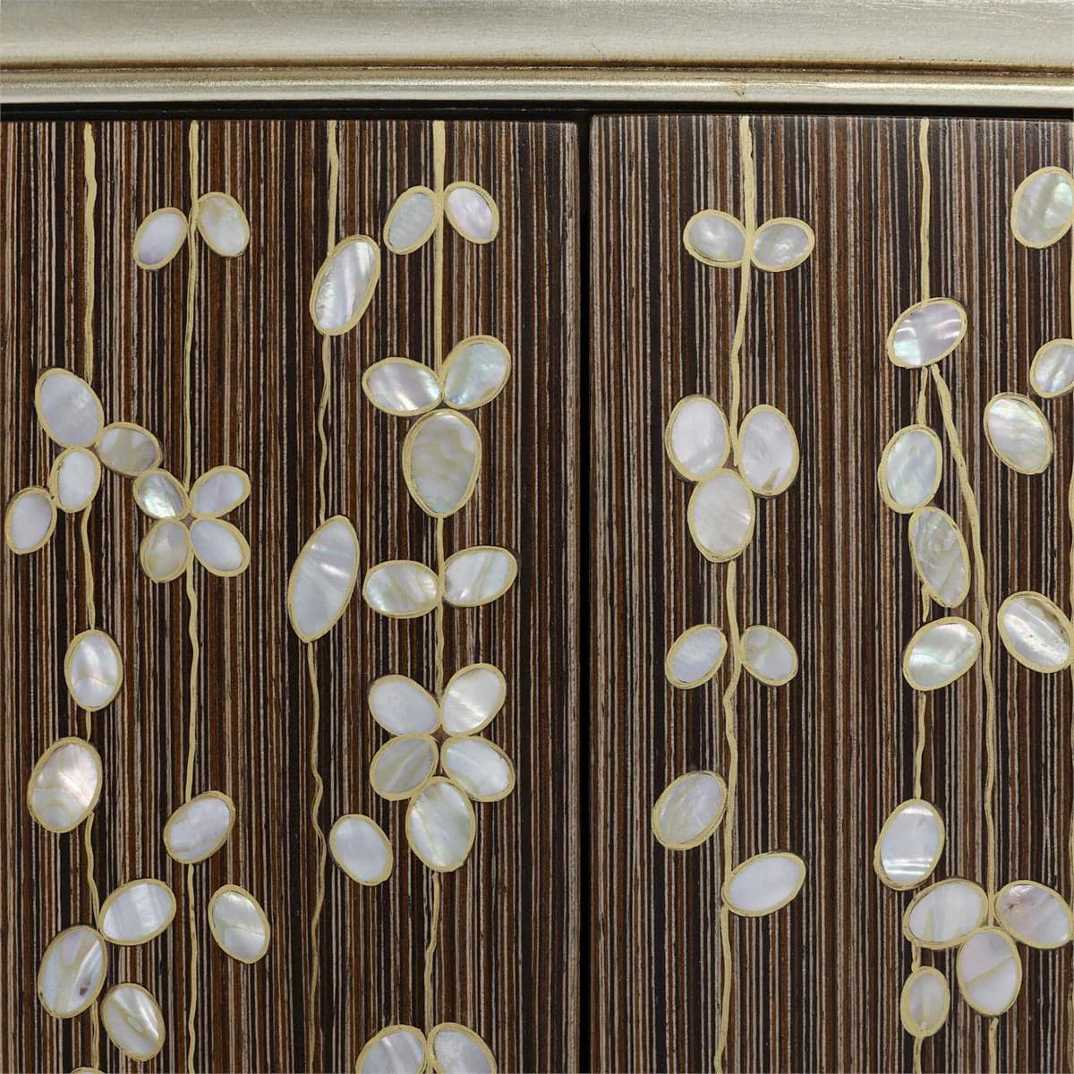 John Richard Wisteria 94" Beech Wood Ivory Champagne Silver Sideboard Buffet FFE-1344 - Thumbnail 2