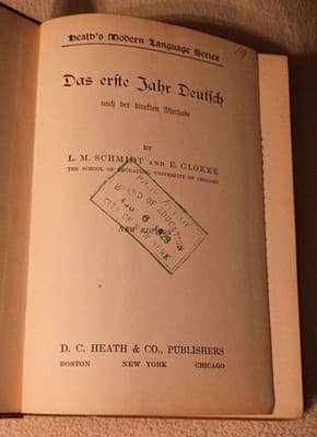 Das erste Jahr Deutsch Schmidt & Glokke, D.C. Heath 1923, Modern Language Series - Thumbnail 2
