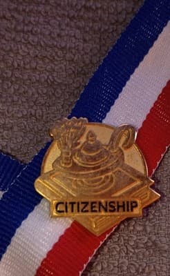 Crown of Knowledge & Learning Medals with Pins Made in USA Red White Blue Ribbon - Thumbnail 3