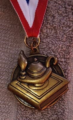 Crown of Knowledge & Learning Medals with Pins Made in USA Red White Blue Ribbon - Thumbnail 6