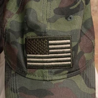 Academy Sports + Outdoors Camouflage Ball Cap with Flag Patch - Image 1