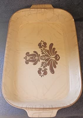 Pfaltzgraff 2 Qt Stoneware Baker 236 Beige Brown Floral Oven Microwave Safe - Image 1