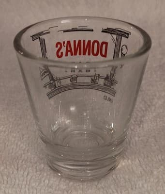 Donna's Bar Clear Glass Shot Glass Printed Decorated Novelty Barware - Thumbnail 3