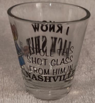 Vintage Nashville's I Know Jack S**t Clear Shot Glass Painted Barware (RARE) - Thumbnail 3