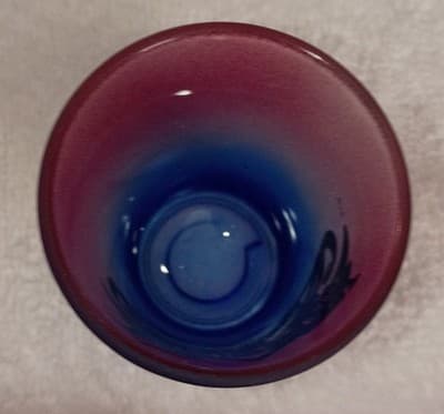 Bourbon Street Red Blue Gradient Shot Glass Decorated Painted Barware - Thumbnail 2