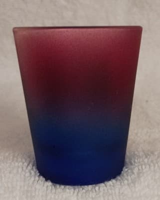 Bourbon Street Red Blue Gradient Shot Glass Decorated Painted Barware - Thumbnail 3