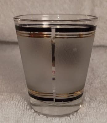 Ohio Buckeye State Clear Gold Black Red Shot Glass Painted Decorated Barware - Thumbnail 3