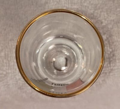 Italy Flag Gold Rim Shot Glass 22 Karat Gold Filled Heavy Glass Barware - Thumbnail 2