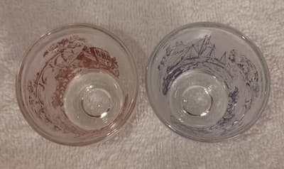 Vintage Currier And Ives Styled Printed Shot Glass Set Very Rare & Hard To Find - Thumbnail 3