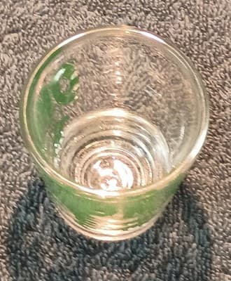 Vintage 1980's Oklahoma Souvenir Clear Glass Shot Glass Painted Green - Thumbnail 3