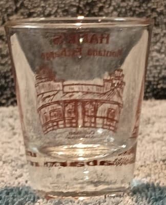 Hank's Montana Exchange Cullman Alabama Clear Shot Glass Painted Barware Novelty - Thumbnail 3