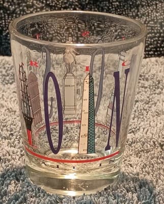 Boston Massachusetts Landmarks Clear Shot Glass 1980's (RARE) - Thumbnail 3