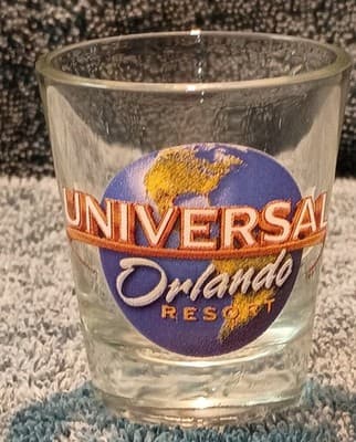 Universal Studios Orlando Clear Printed Shot Glass Vintage 1980's - Image 1
