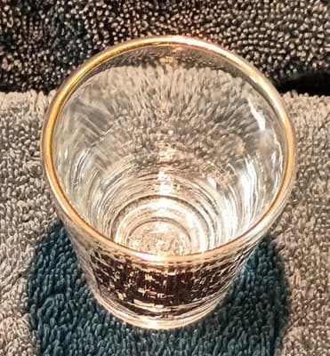 Pittsburgh Skyline Painted Clear Glass Shot Glass Gold Rim Vintage 1980's (RARE) - Thumbnail 2