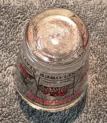 Kansas The Sunflower State Painted Shot Glass Clear Red Black Vintage 1980's - Thumbnail 4