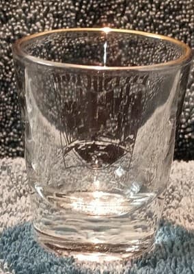 Pittsburgh Skyline Painted Clear Glass Shot Glass Gold Rim Vintage 1980's (RARE) - Thumbnail 3