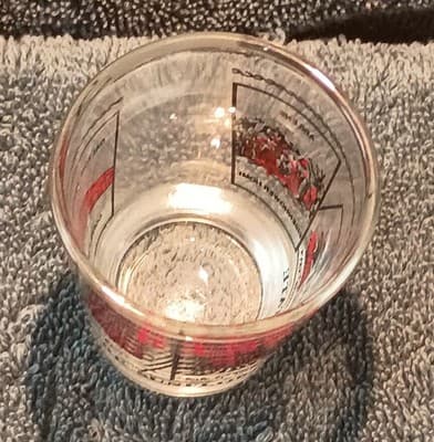 Kansas The Sunflower State Painted Shot Glass Clear Red Black Vintage 1980's - Thumbnail 2