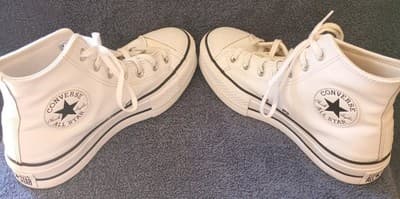 Size 6.5 - Converse Chuck Taylor All Star Lift High White W - Image 1