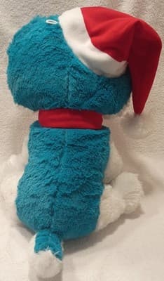 Peek-A-Boo Toys Christmas Washable Dog Stuffed Animal Blue White Red 55-786XMSK - Thumbnail 2