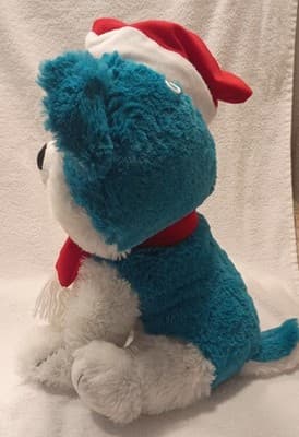 Peek-A-Boo Toys Christmas Washable Dog Stuffed Animal Blue White Red 55-786XMSK - Thumbnail 4