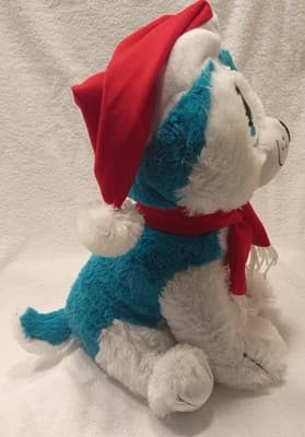 Peek-A-Boo Toys Christmas Washable Dog Stuffed Animal Blue White Red 55-786XMSK - Thumbnail 3