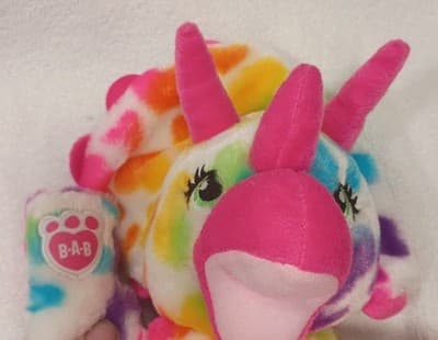 Build-A-Bear Workshop Multicolor Triceratops Stuffed Animal Rainbow Heart Washa… - Thumbnail 3