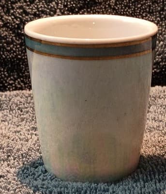 West Virginia Mother Of Pearl Porcelain Shot Glass Vintage 1980's (VERY RARE) - Thumbnail 3