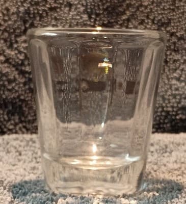 Connecticut Ribbed Clear Glass Shot Glass Painted Barware Vintage 1980's - Thumbnail 3