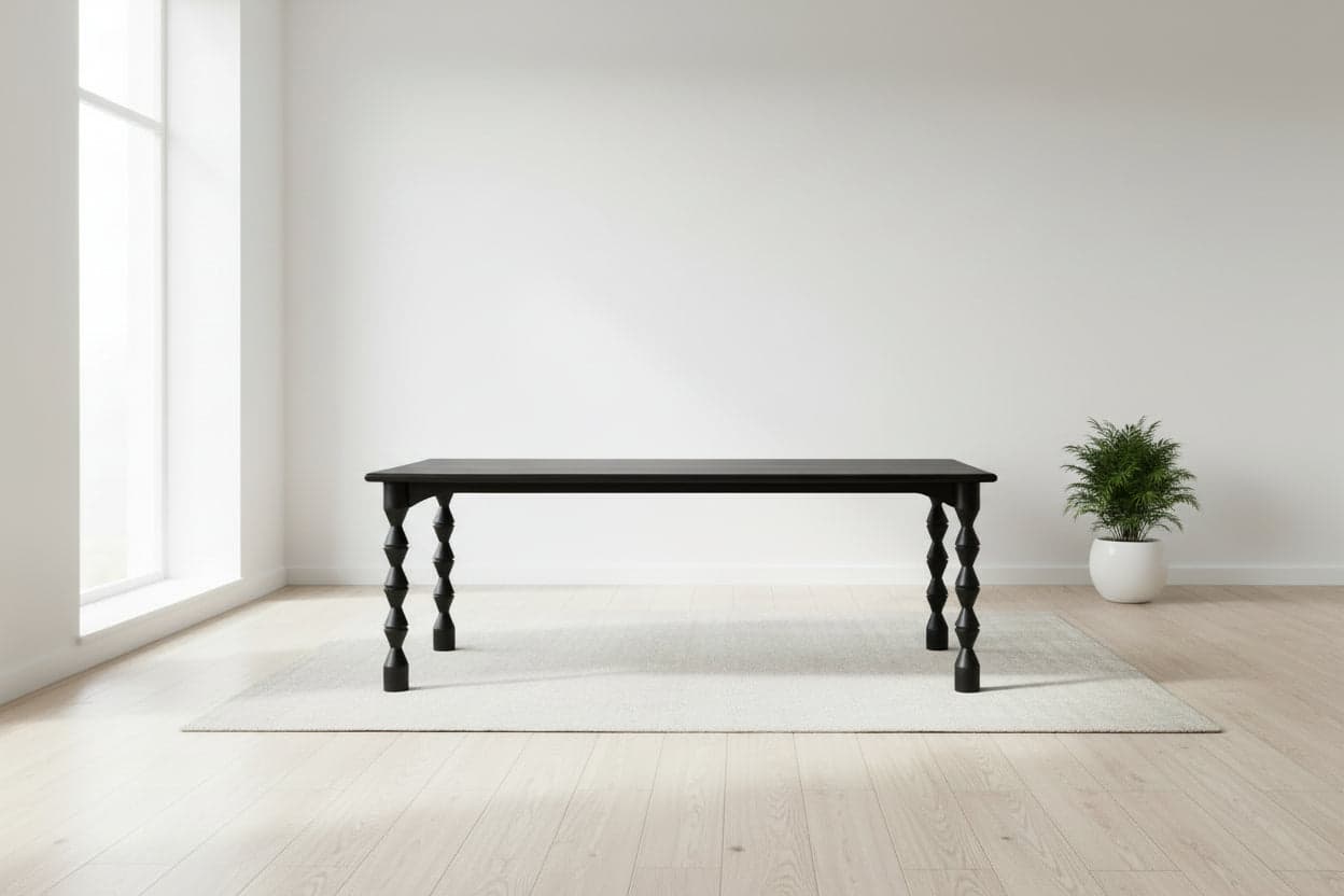 Lulu & Georgia Black Turned Legged Topia Dining Table FFE-1340 - Image 1