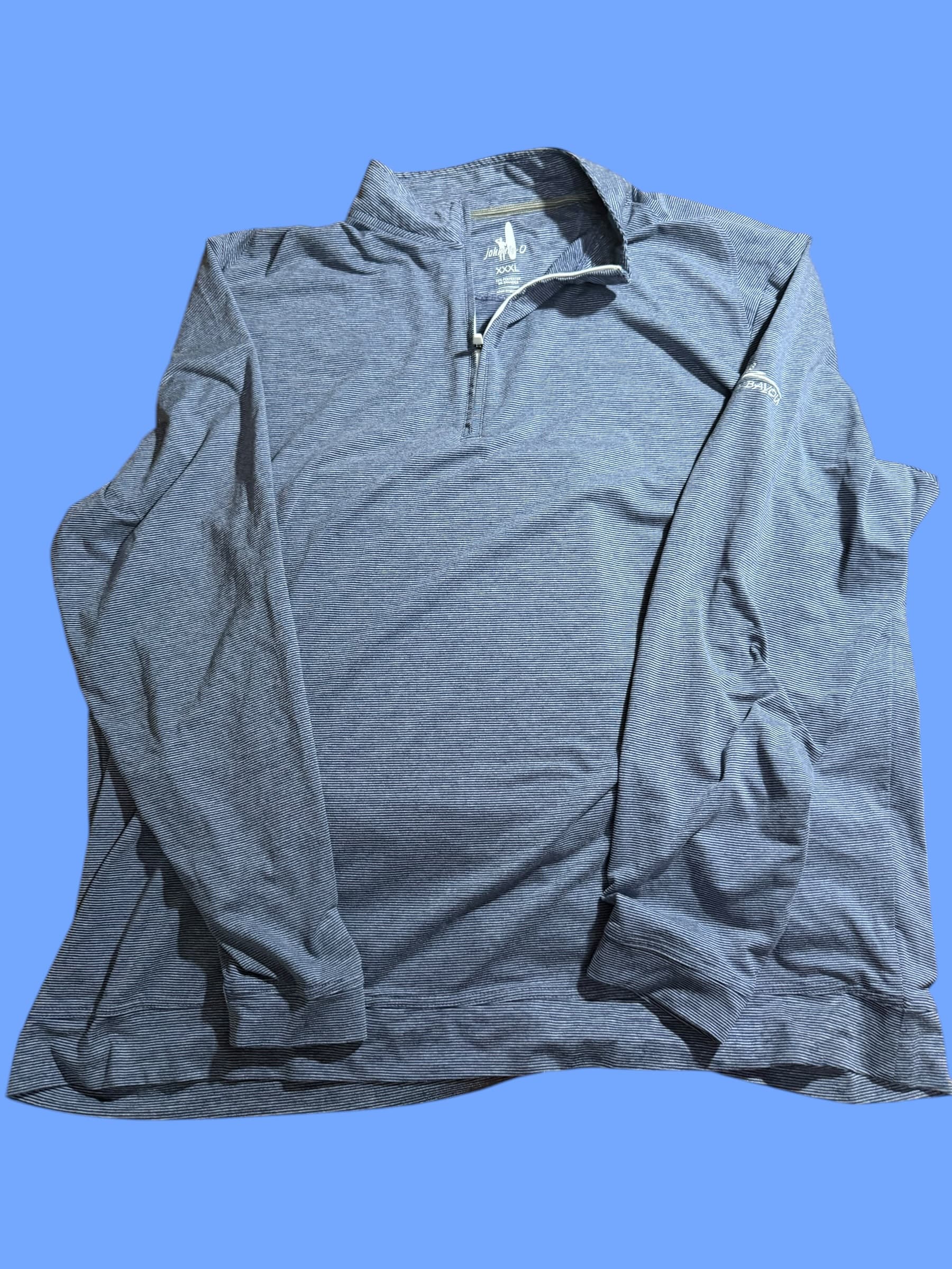 Johnnie-O XXXL Quarter Zip Pullover Navy Stripe Golf Links Performance Stretch - Image 1