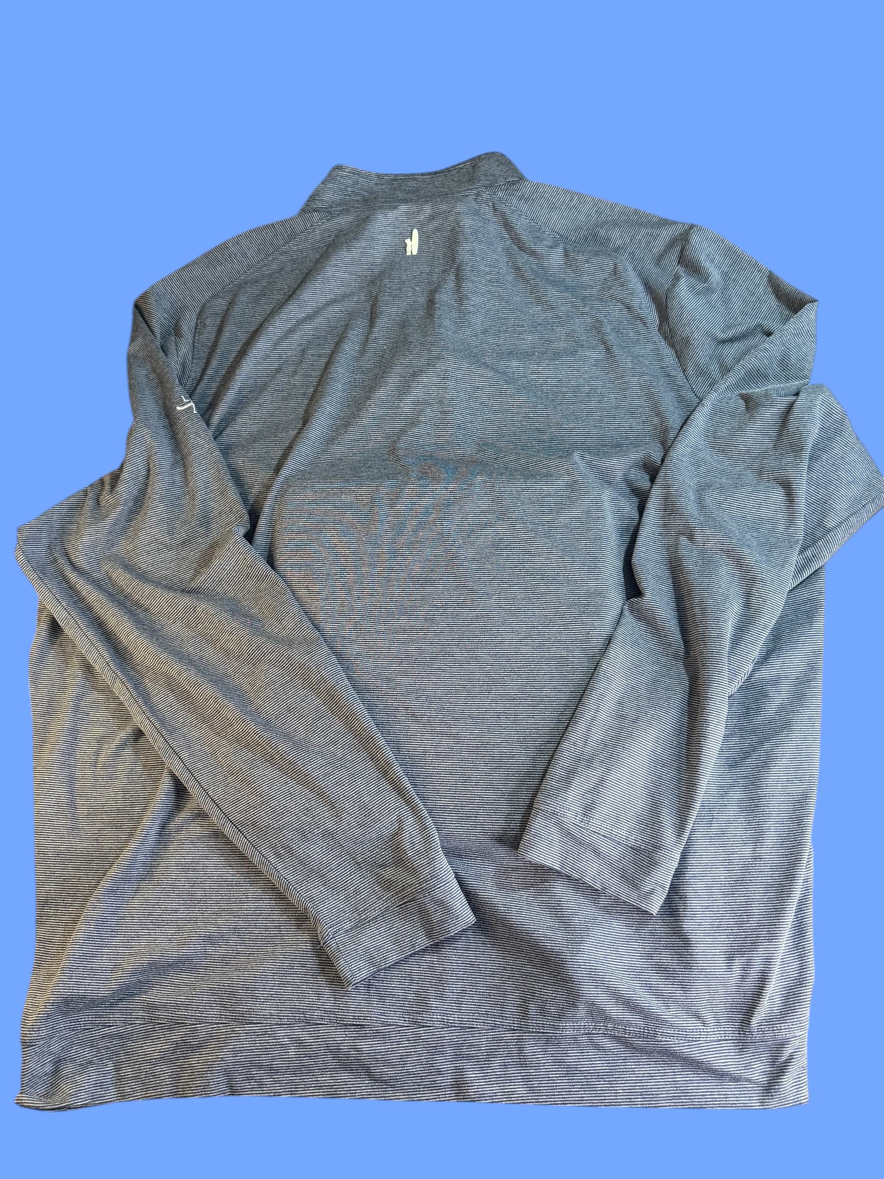 Johnnie-O XXXL Quarter Zip Pullover Navy Stripe Golf Links Performance Stretch - Thumbnail 2