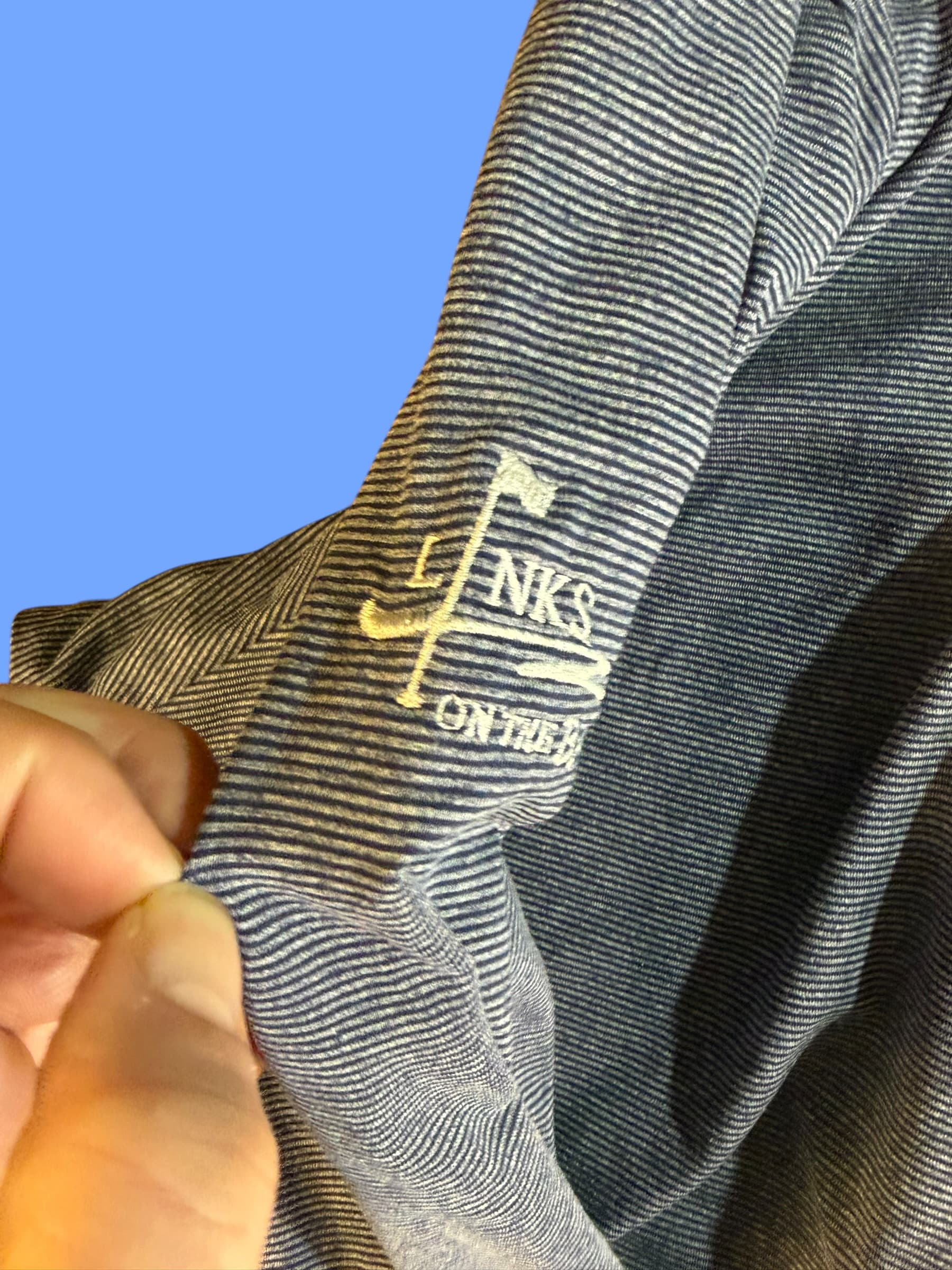 Johnnie-O XXXL Quarter Zip Pullover Navy Stripe Golf Links Performance Stretch - Thumbnail 6