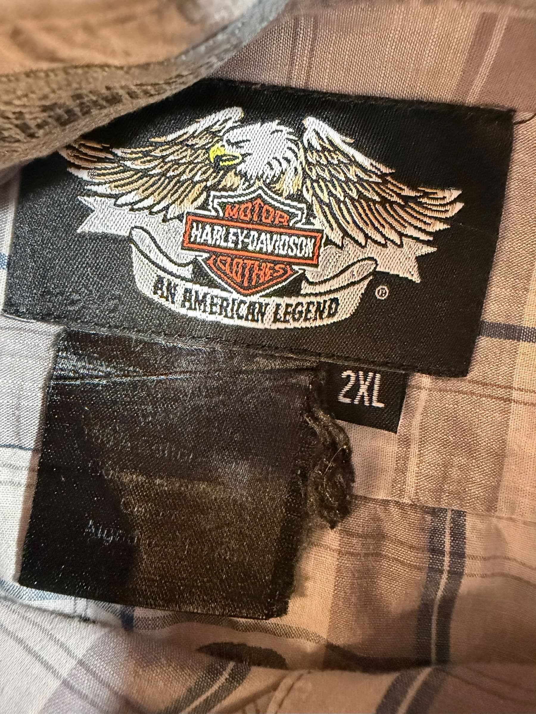 Harley-Davidson Motorcycles Plaid Sleeveless Shirt Vintage Cutoff 2XL H-D Biker - Thumbnail 3