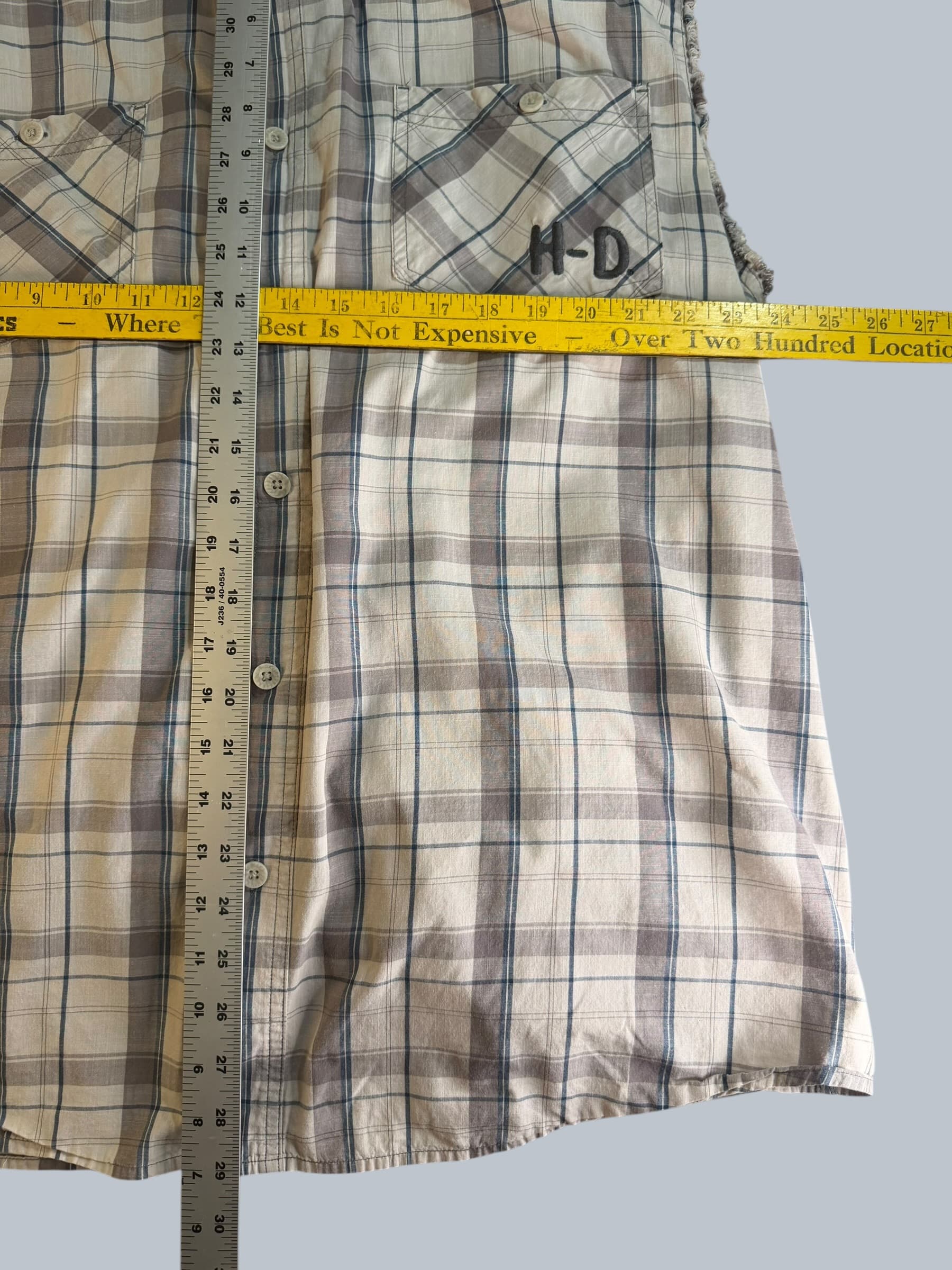 Harley-Davidson Motorcycles Plaid Sleeveless Shirt Vintage Cutoff 2XL H-D Biker - Thumbnail 7