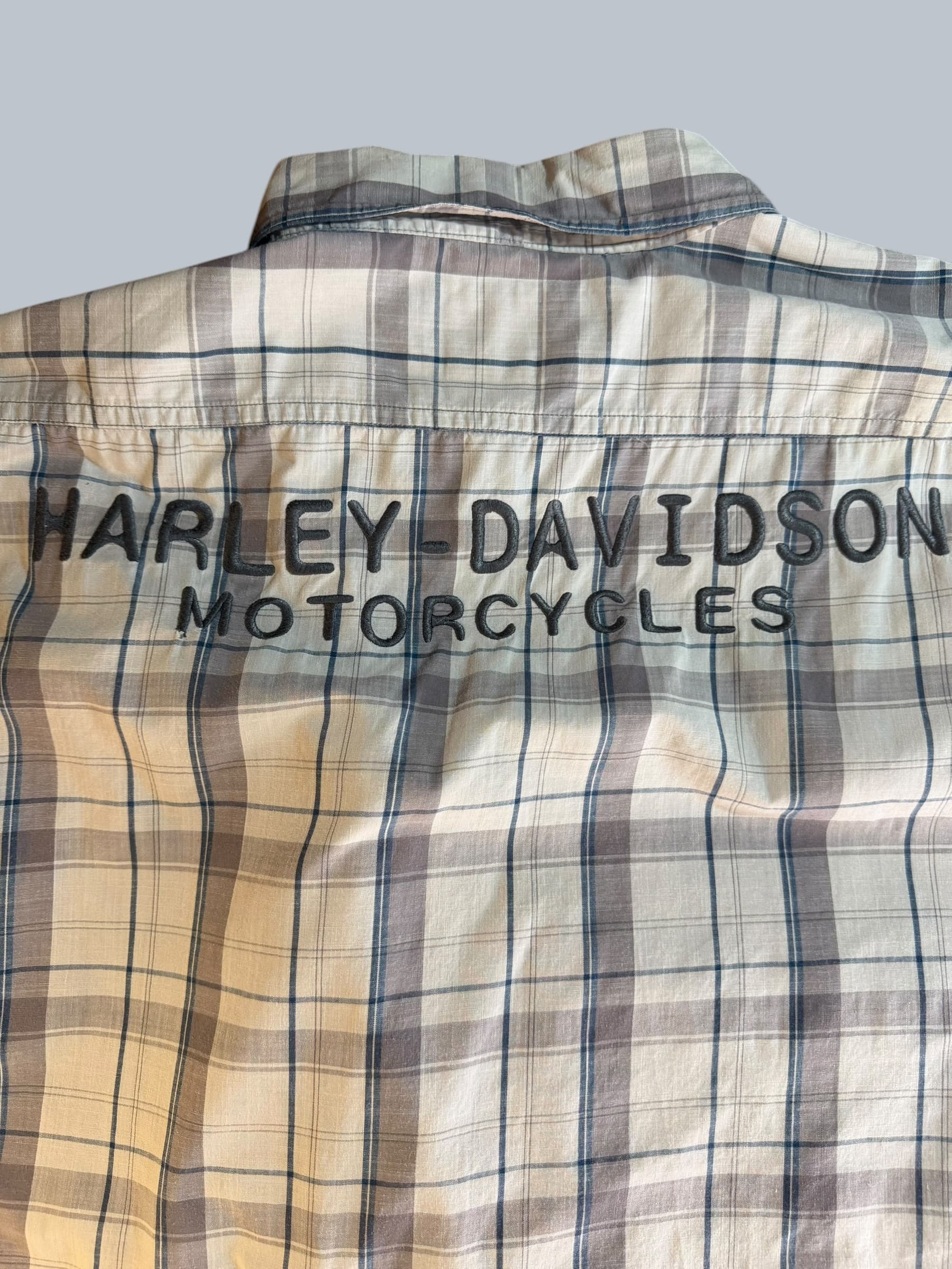Harley-Davidson Motorcycles Plaid Sleeveless Shirt Vintage Cutoff 2XL H-D Biker - Thumbnail 8