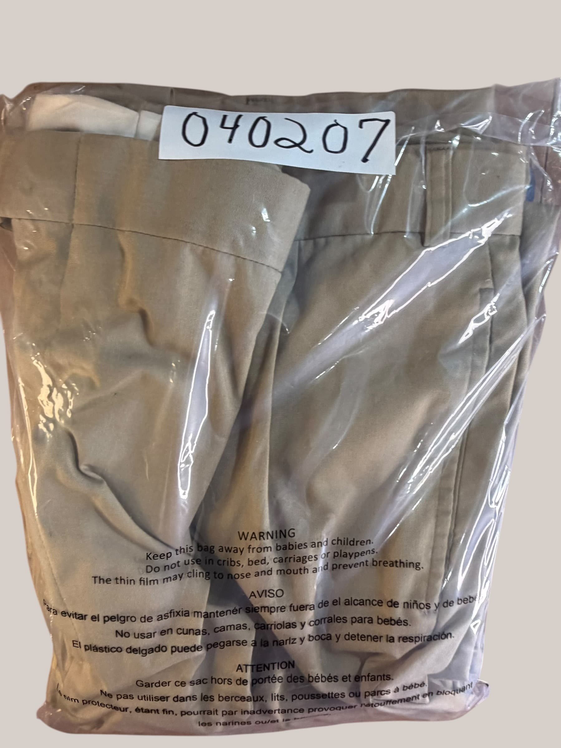 Vintage Pleated Cuffed Khaki Trousers Tan Chino Dress Pants RN 34126 Mens - Thumbnail 3