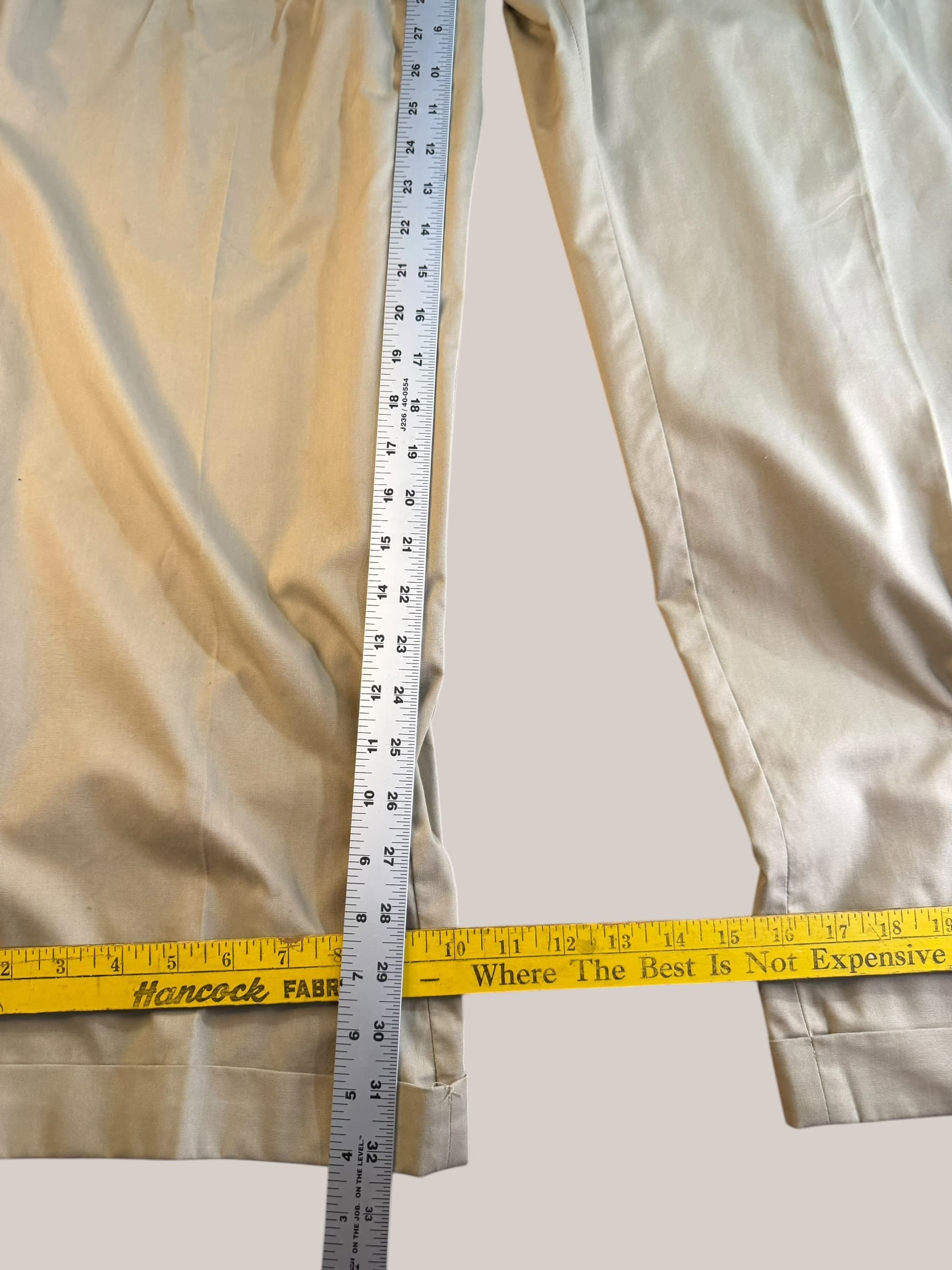 Vintage Pleated Cuffed Khaki Trousers Tan Chino Dress Pants RN 34126 Mens - Thumbnail 5