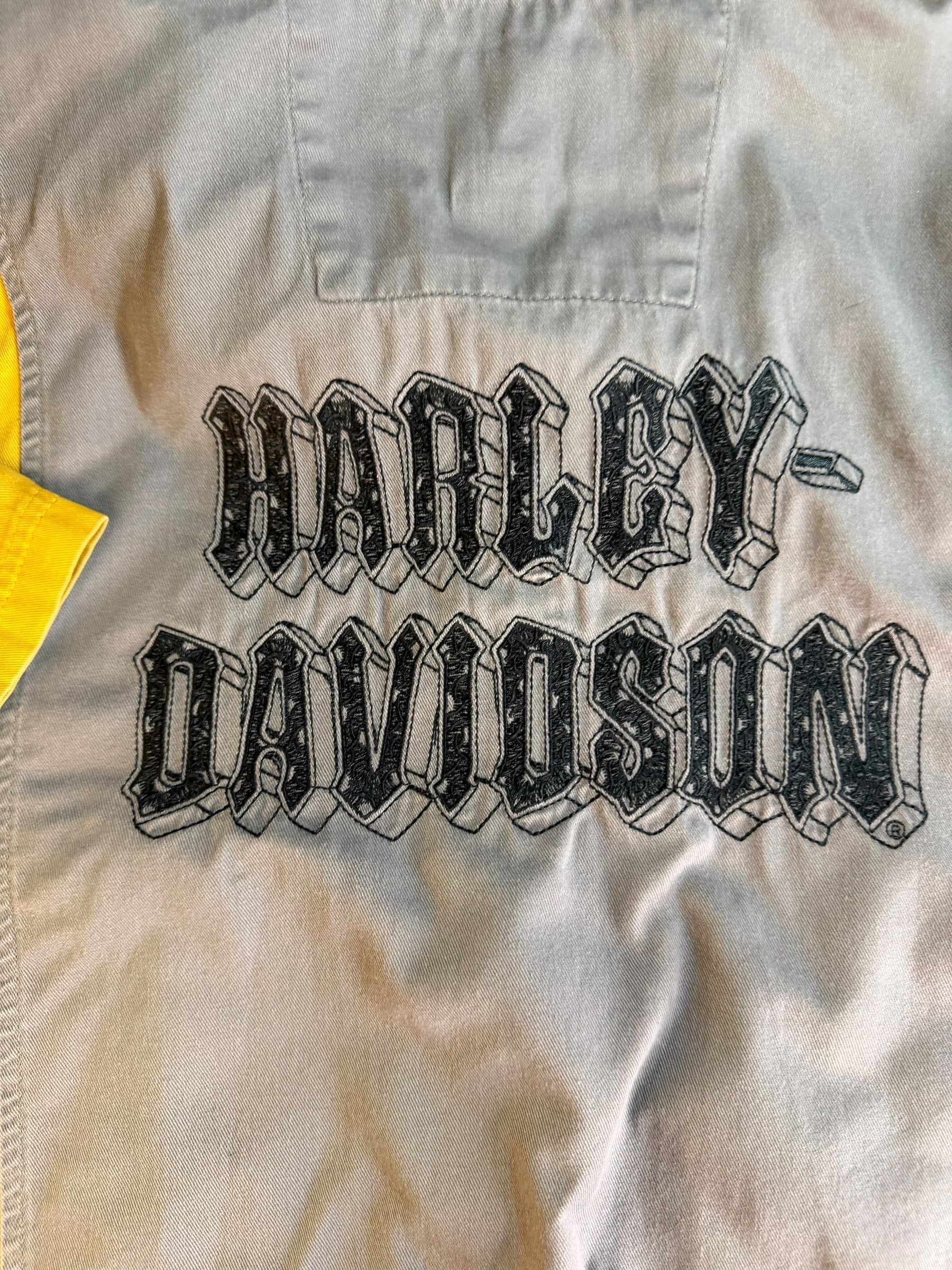 Harley-Davidson Genuine MotorClothes Racing Stripe Shirt Yellow Gray 2XL HD - Thumbnail 7