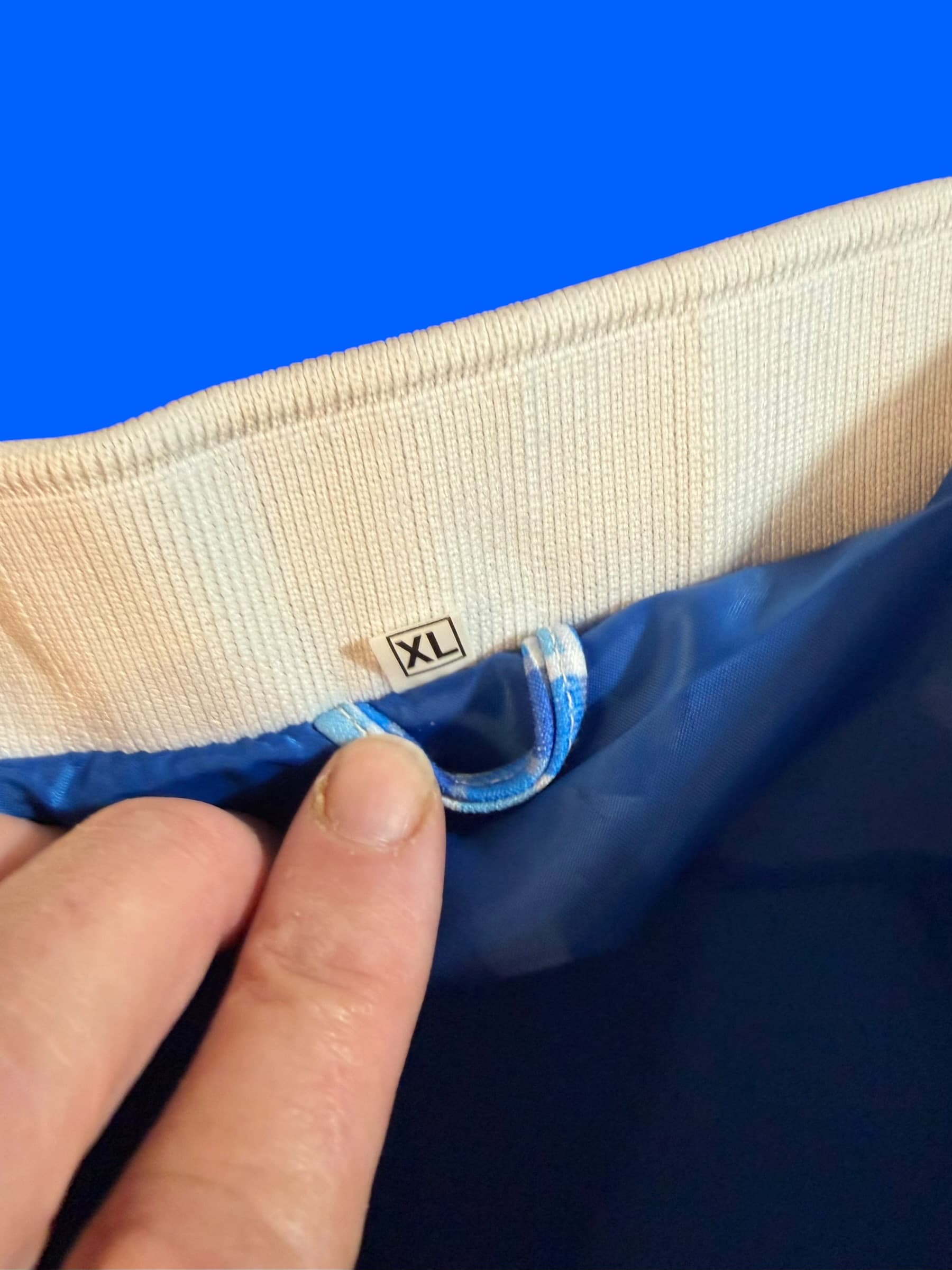 Vintage Plaid Track Suit Set Jacket Pants Blue White Y2K Retro Athletic XL - Thumbnail 9