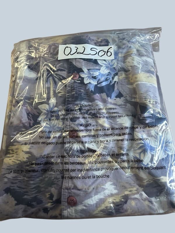 Vintage Point Zero Mens Hawaiian Tropical Palm Tree Floral Button Down Shirt XLT - Thumbnail 3