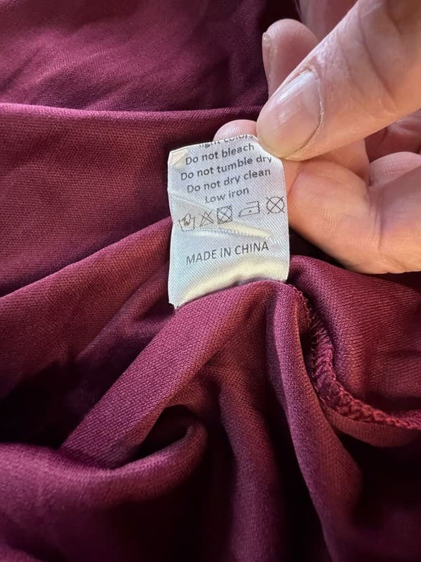 Joyfolie Lorelei Satin Tiered Ruffle Dress in Burgundy Size 12 - Thumbnail 5