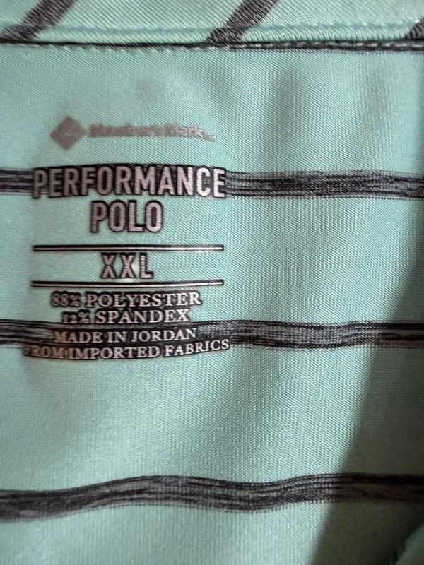 Member's Mark Men's Performance Polo Short Sleeve Striped Golf Shirt XXL - Thumbnail 3