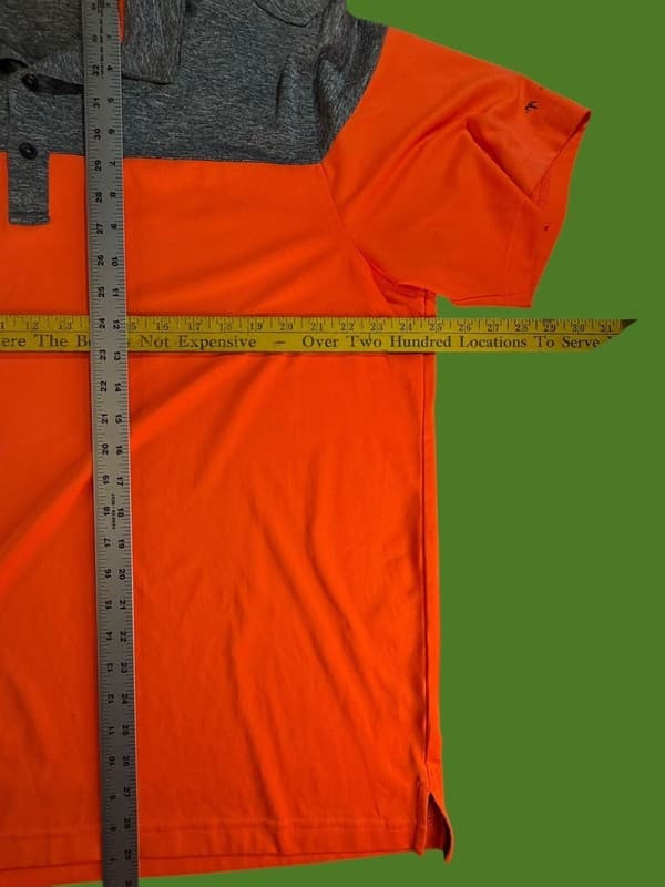 Slazenger Golf Mens Orange and Gray Colorblock Performance Polo Shirt Size XL - Thumbnail 5