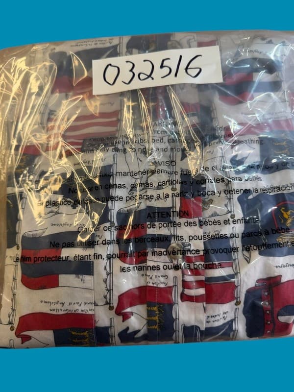 Vintage Canterbury Clothiers Nautical Marine Flag All Over Print Button Shirt XL - Thumbnail 4