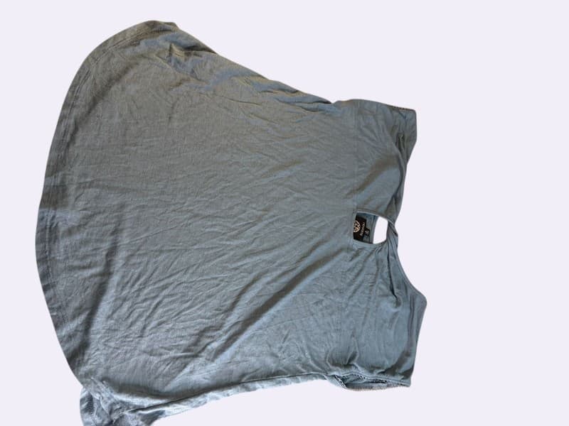 Bobeau Women's Blue Twist Back Linen Blend Short Sleeve Tee Size Small - Thumbnail 2