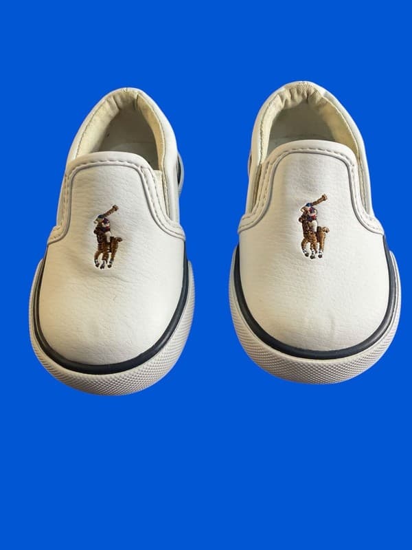 Polo Ralph Lauren Bal Harbour White Faux Leather Slip-On Toddler Shoes 4 - Thumbnail 2