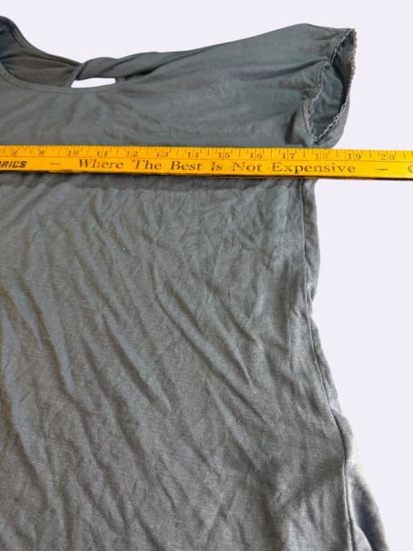 Bobeau Women's Blue Twist Back Linen Blend Short Sleeve Tee Size Small - Thumbnail 10